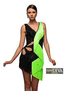 L115 Latein kleid Turnierkleid Tanzkleid Fransenkleid