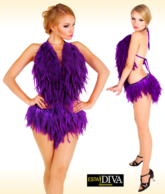Latin Feather Dress - Plumas Samba