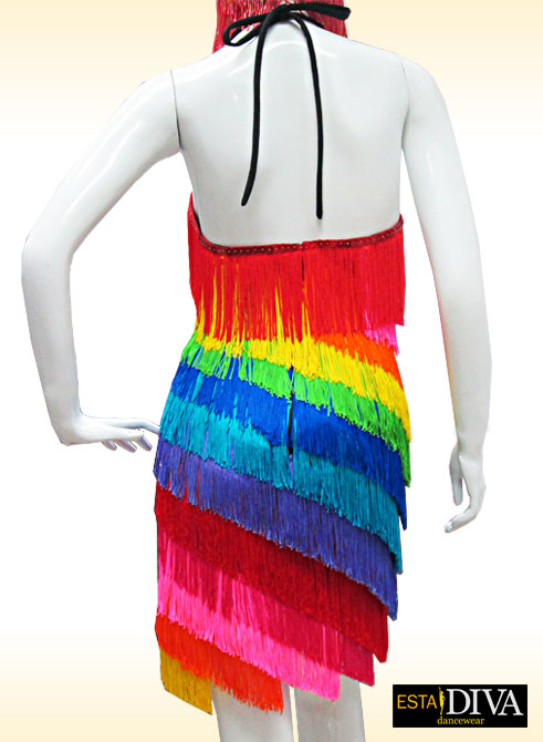 rainbow fringe dress