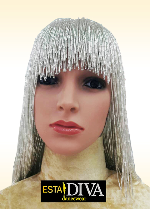 Beaded Fringe Wig - Parrucca Argento