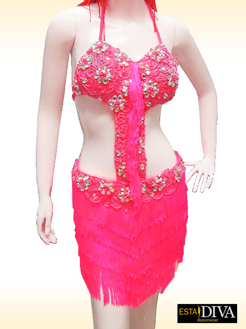 hot pink fringe dress