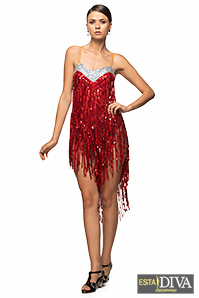 Latin Fringe Dress – Abito Rosso