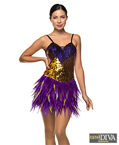 Vegas Feather Dress | Oro Lila